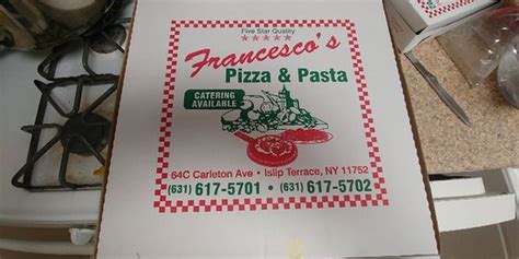Francesco's islip terrace  Growing up in NY and then moving down south over 20 years ago, the one thing I miss above anything else is being able to walk into a pizzeria and buy a good slice of pizza